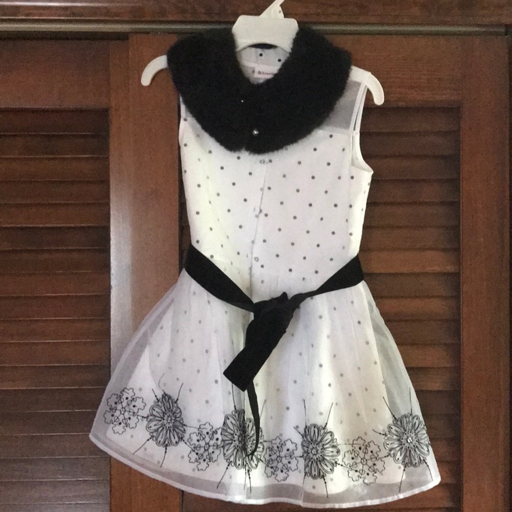 Fancy shirt/dress w/ faux fur collar